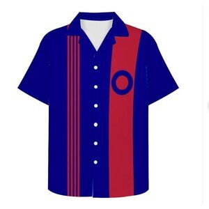 Phish Retro Style Blue Men's Bowling Button Down Shirt Sz. L New